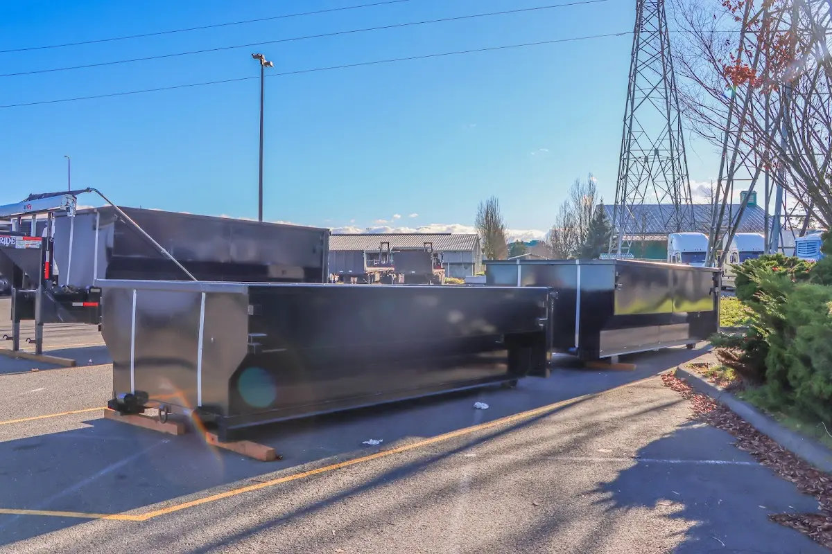 Roll-off dumpster ready for waste disposal at job site for Residential Dumpster Rental in Slinger